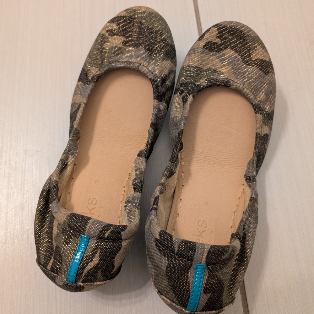Tieks Camouflage Camo Canvas Ballet Flats Size 9 - Picture 3 of 10